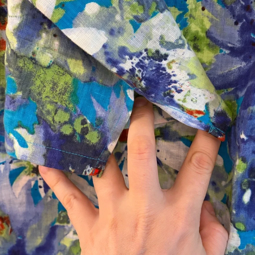 3 for‎ $25! Tommy Bahama Women’s Linen 3/4 Sleeve Floral Tunic Top, small - Picture 5 of 6